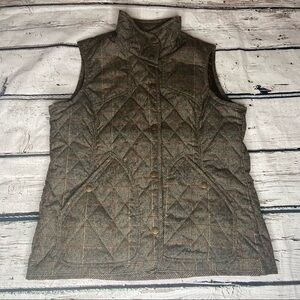 Eddie Bauer Plaid Quilted Vest Size TL